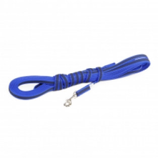 Julius-K9® Anti-Slip nylon/rubber 20mm leiband met handvat BLUE.