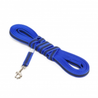 Julius-K9® Anti-Slip nylon/rubber 20mm leiband met handvat BLUE.