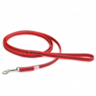 Julius-K9® Anti-Slip nylon/rubber 20mm leiband met handvat RED.