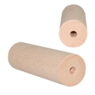 Middenstuk hout voor apportblok met verwisselbaar bijtstuk.